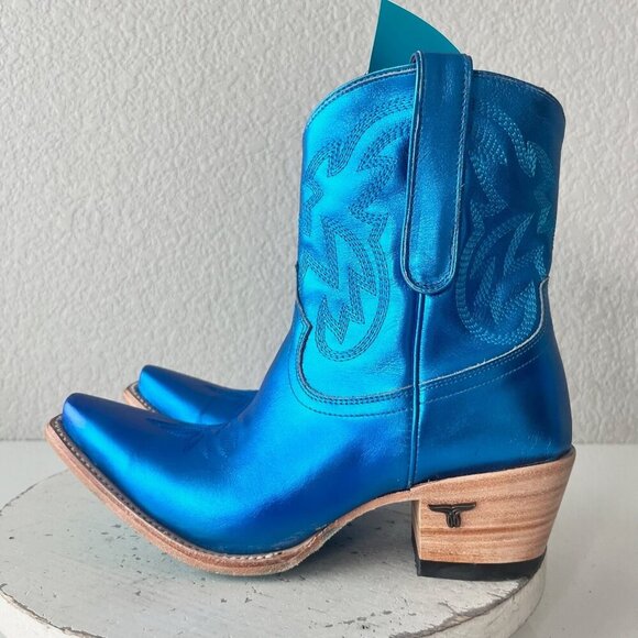 Lane SMOKESHOW Womens Cowboy Bootie 8.5 Blue Western Cowgirl Short Ankle Boots - Picture 4 of 11